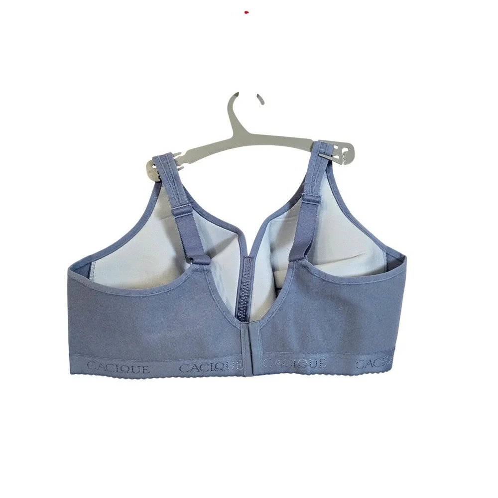 Cacique Unlined No Wire Floral‎ Lace Bra Dusty Blue 48DD 700006623356 - Picture 3 of 3